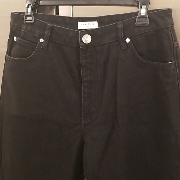 💕SANDRO💕 Rudolphe High Waist Flared Leg Jeans ~ Black 42 EU NWT - Picture 10 of 16